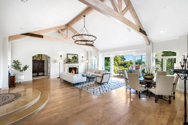 a living room with furniture