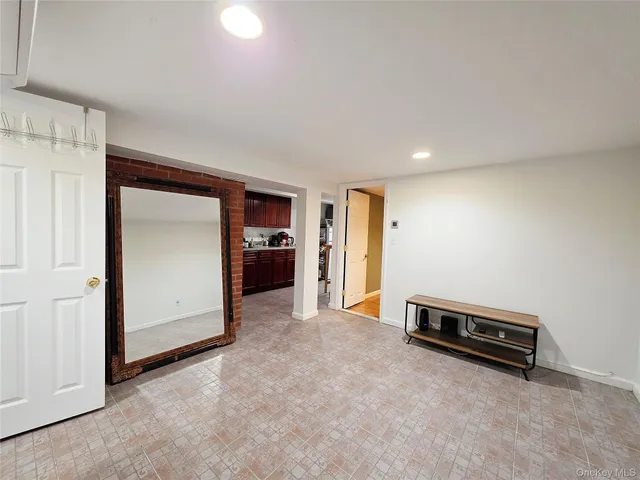 an empty room with closet