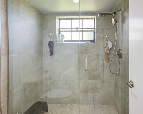 a bathroom with a shower