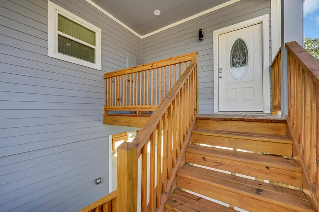 a view of entryway with wooden floor