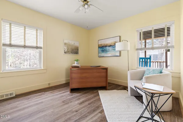 a room with furniture and windows