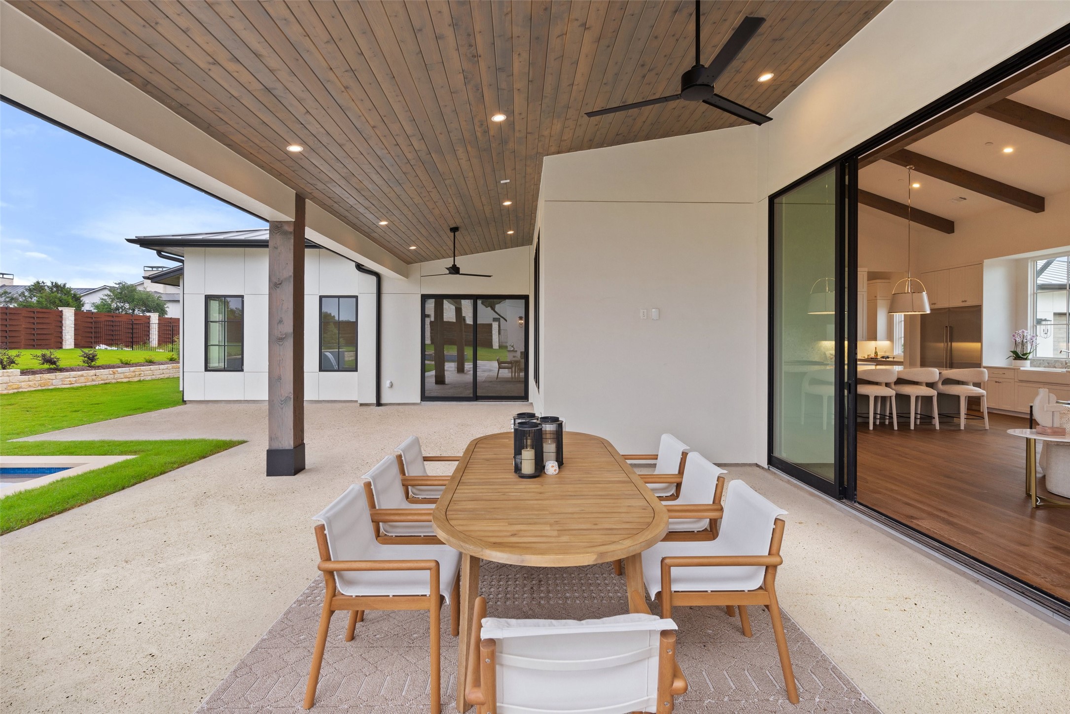 17212 Morning Grove Lane Austin, TX 78738 - Photo 29 of 38 a outdoor dining space with furniture and garden