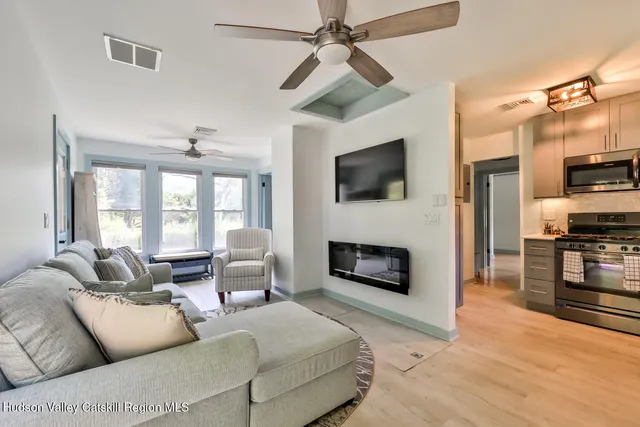 a view of a deck with a yard