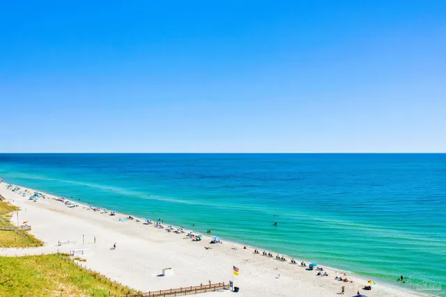 a view of an ocean beach