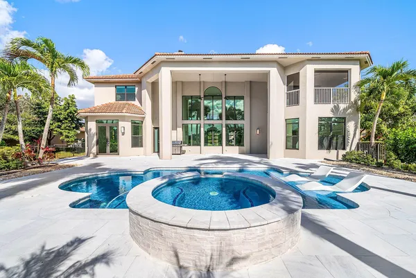 a view of a lake with a building in the background