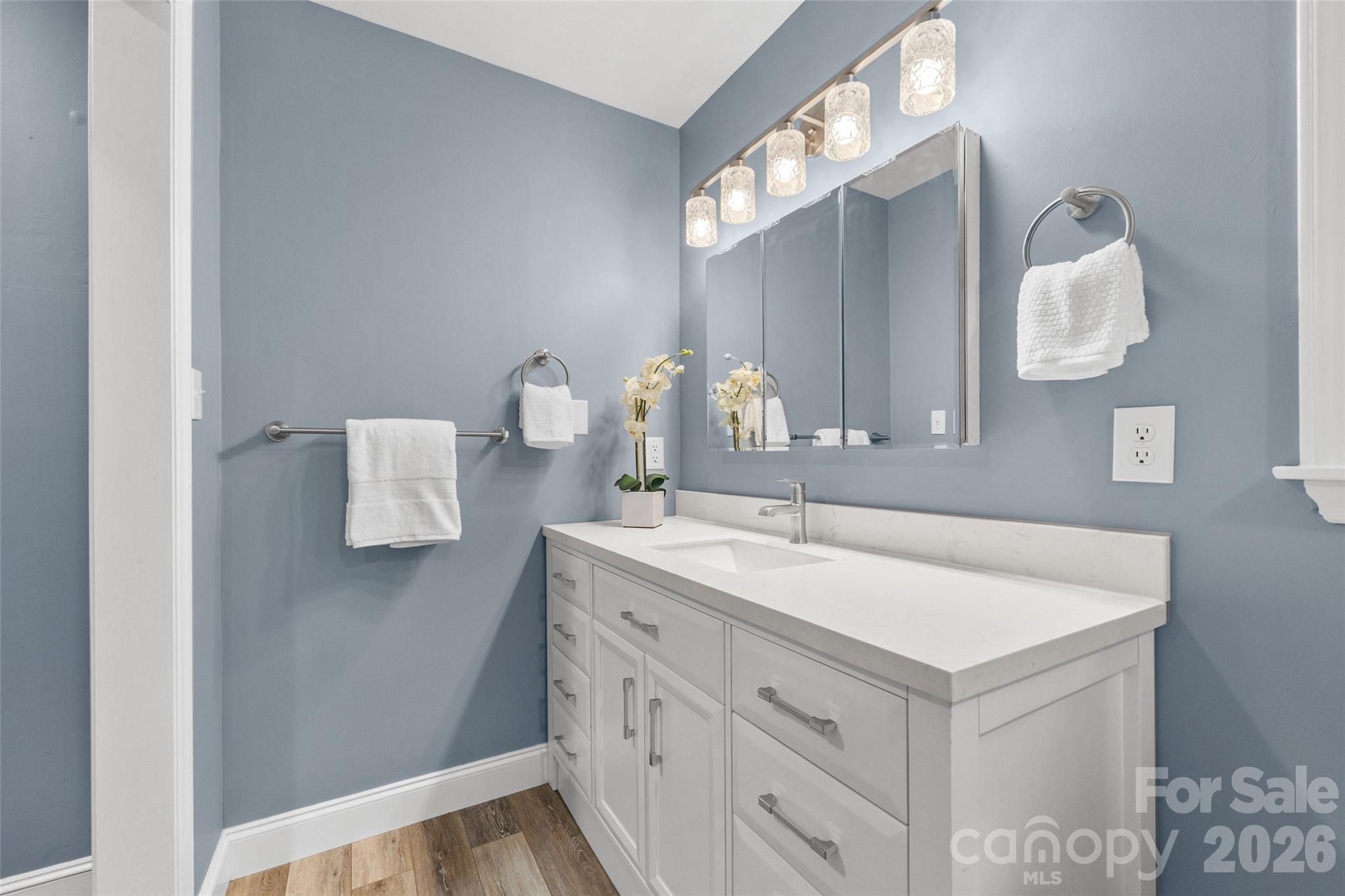 10500 Doylestown Road Matthews, NC 28105 - Photo 33 of 46 a bathroom with a sink vanity and mirror