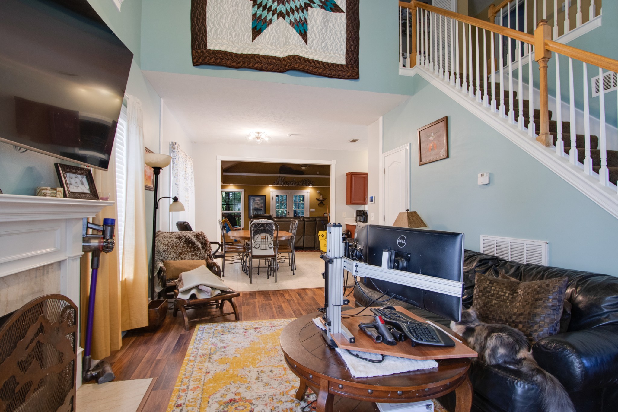2832 Rader Ridge Court Antioch, TN 37013 - Photo 2 of 26 a living room with fireplace furniture and a rug