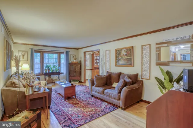 a living room with furniture rug and window