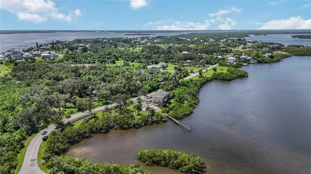 a view of a garden with a lake