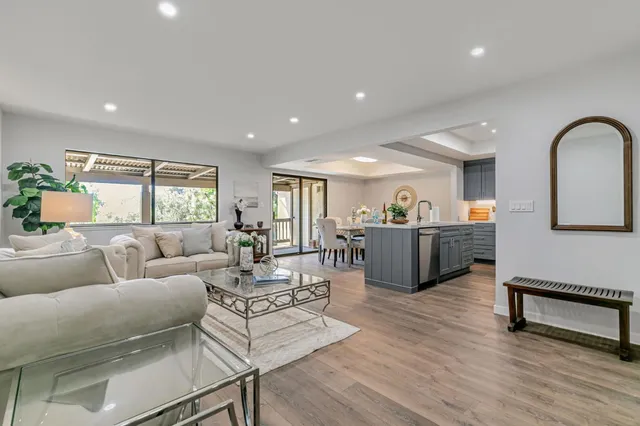 a living room with furniture