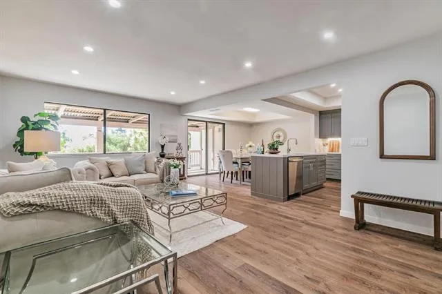 a living room with furniture