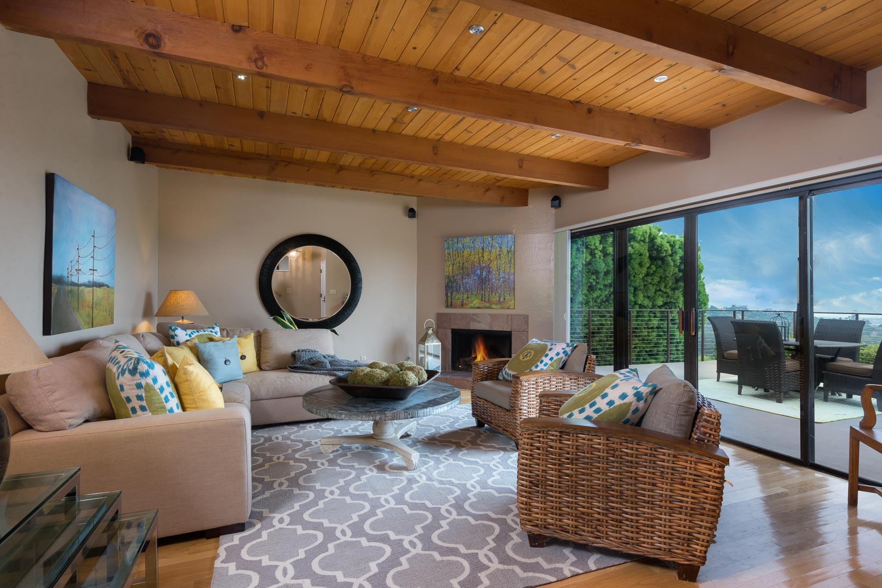967 Cheltenham Road Santa Barbara, CA 93105 - Photo 3 of 17 002 Living Room with Fireplace