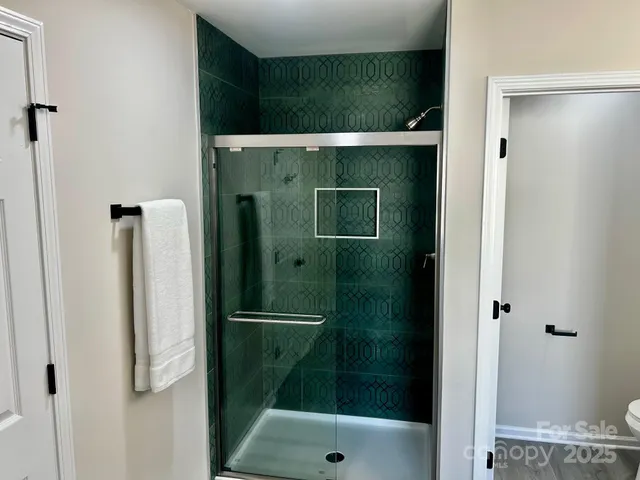 a bathroom with a shower