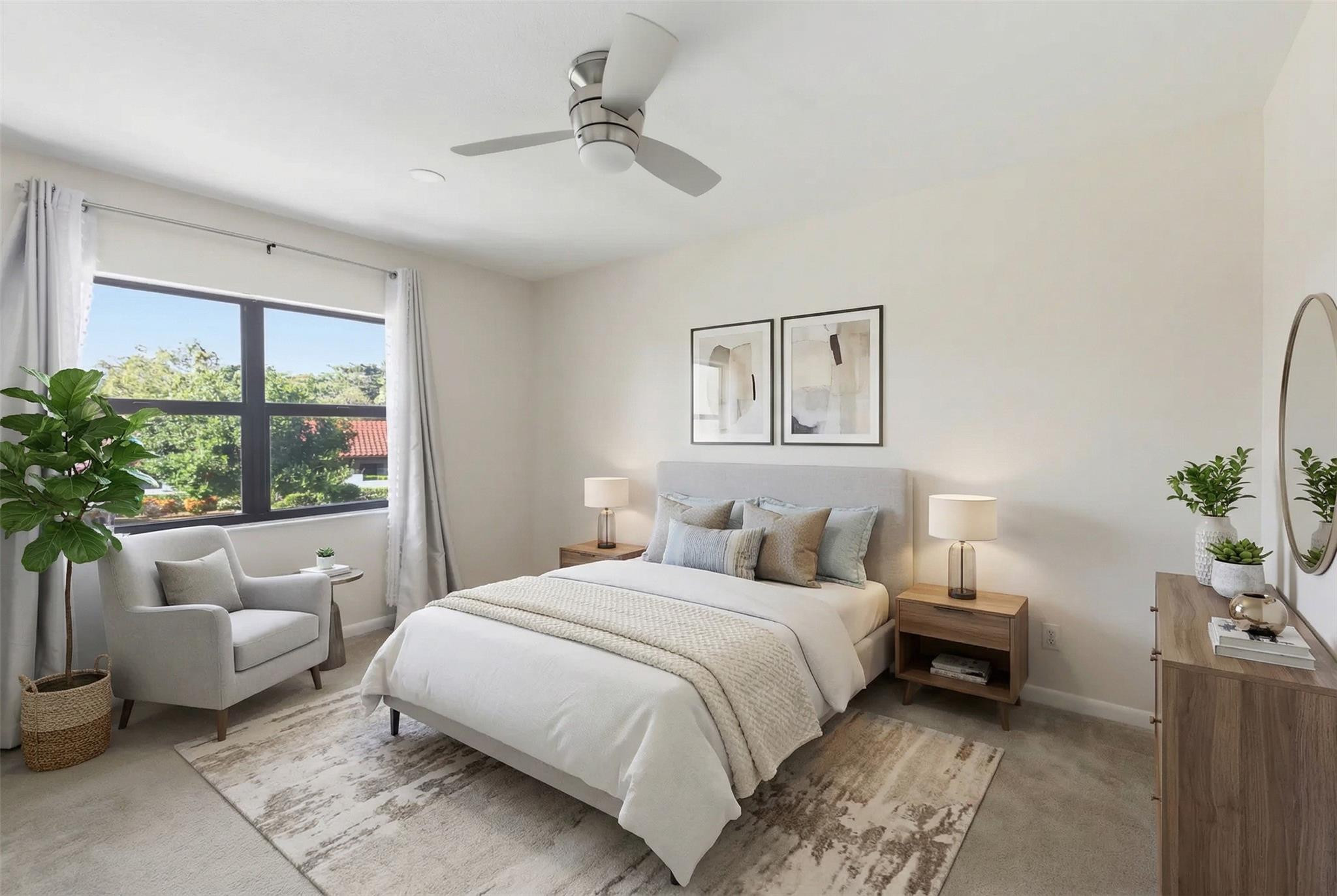 9232 Pecky Cypress Lane, Unit 2D Boca Raton, FL 33428 - Photo 6 of 20 a bedroom with a large bed and a window