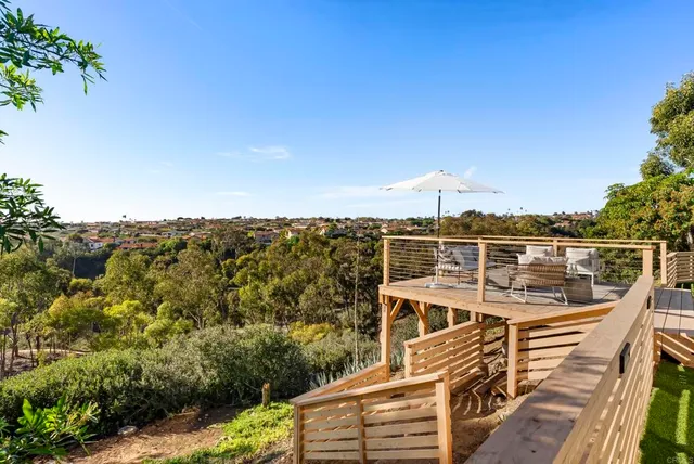 a view of an outdoor space with seating area