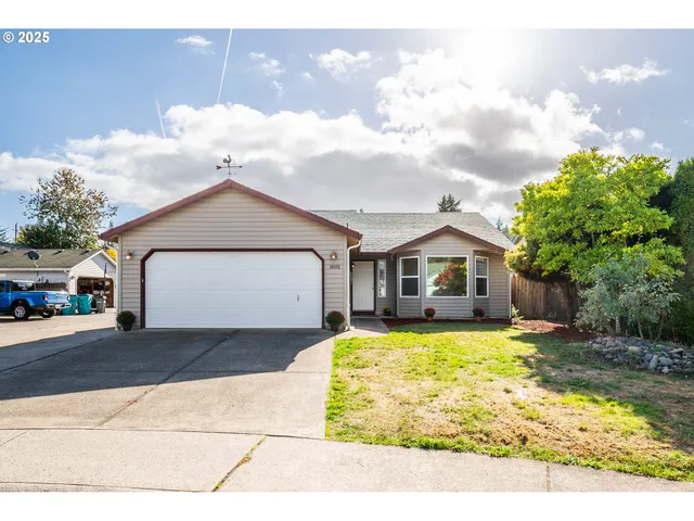 a house view with a garden space