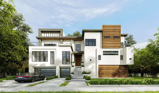 a front view of a building with street