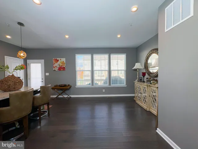 a workspace with wooden floor