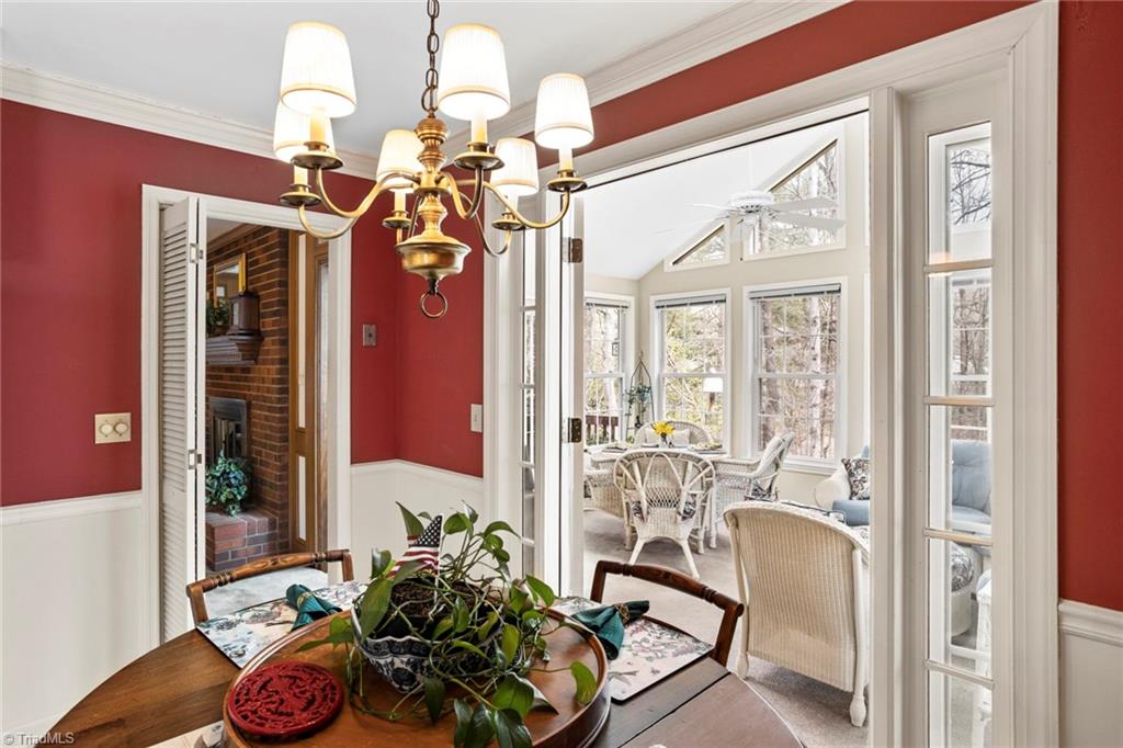 1393 Turkey Hill Road Winston-Salem, NC 27106 - Photo 11 of 36 View from Kitchen into Sunroom