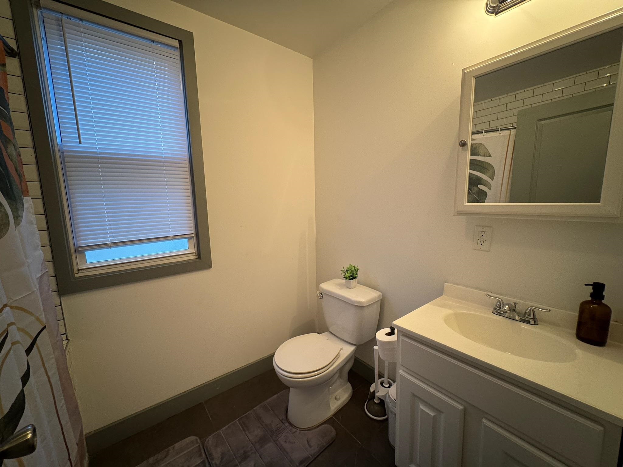 157 Bidwell Avenue, Unit 2 Jersey City, NJ 07305 - Photo 19 of 34 a bathroom with a toilet sink and mirror