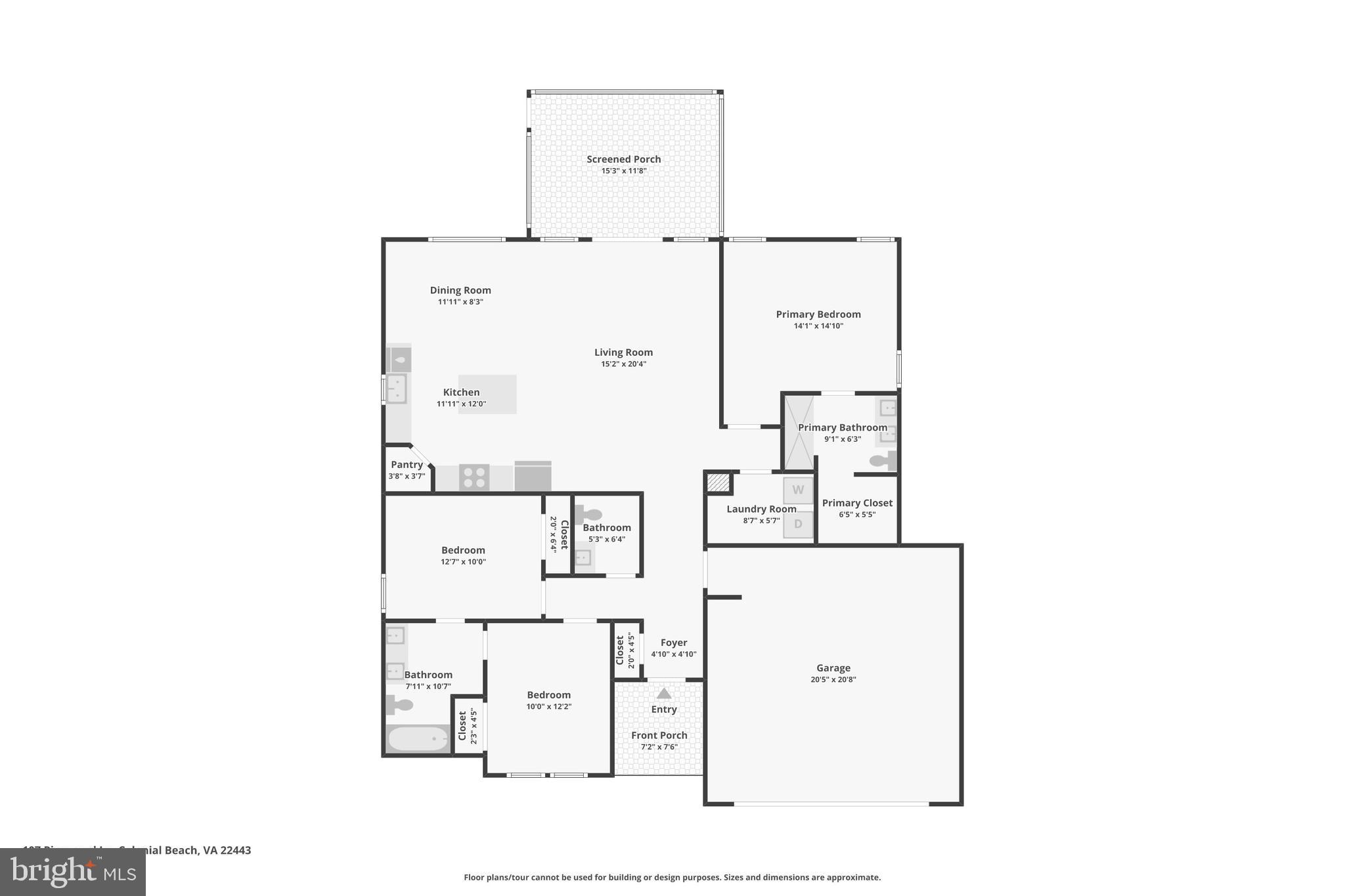 107 Pinewood Lane Colonial Beach, VA 22443 - Photo 25 of 25 a picture of a floor plan