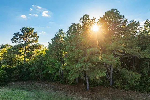 a view of an ocean with a houses