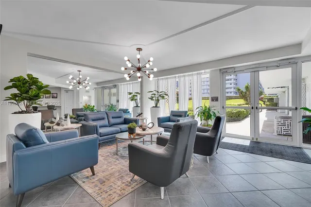 a view of a golf course with a garden