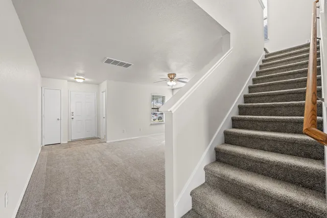a view of an entryway with staircase