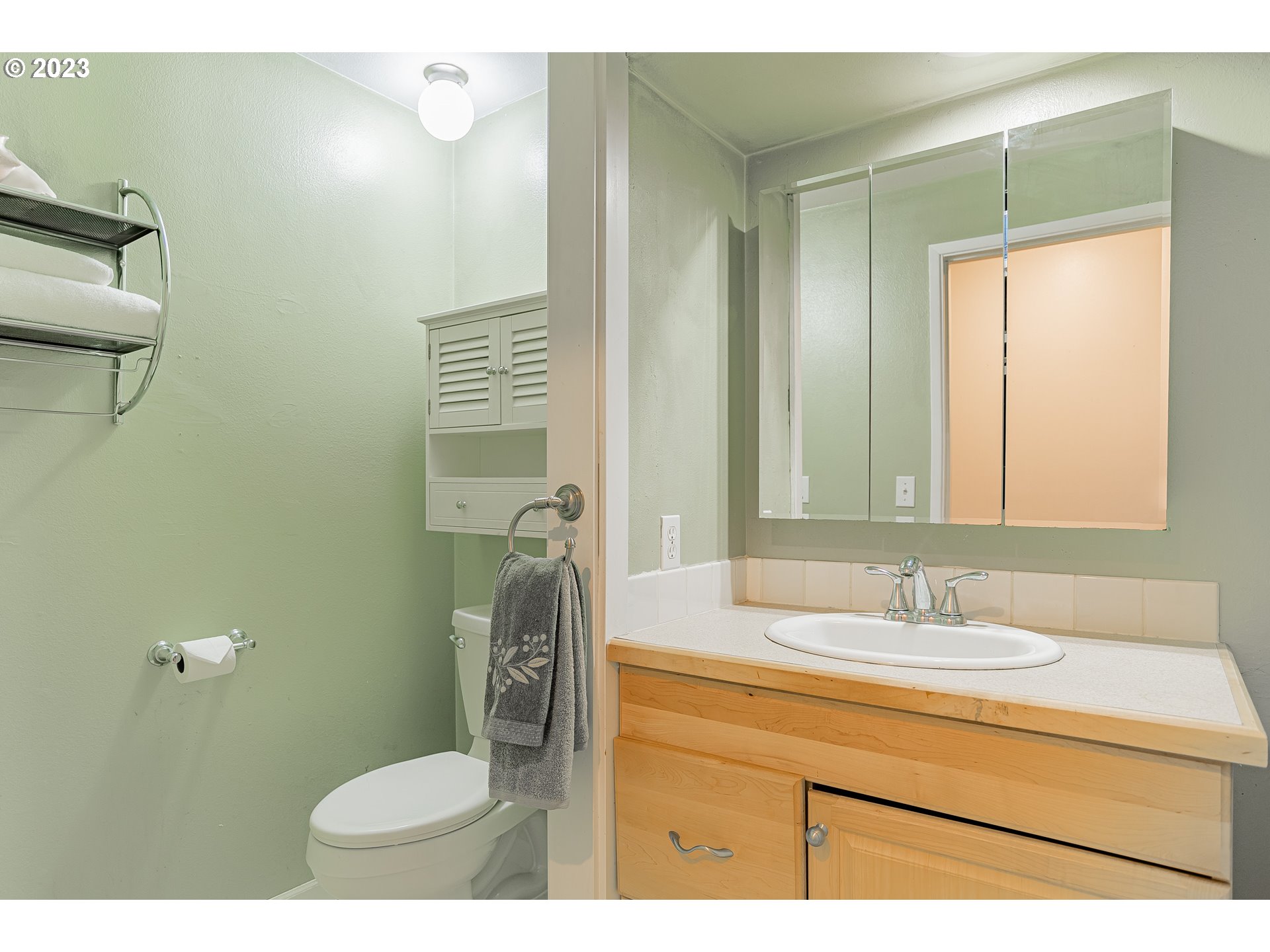 9709 Northwest 19th Avenue Vancouver, WA 98665 - Photo 19 of 27 a bathroom with a sink a toilet and mirror