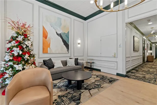 a living room with furniture