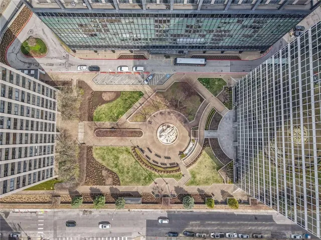 an aerial view of a city