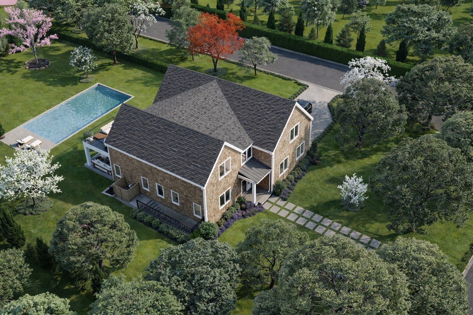 400 Division Street Sag Harbor, NY 11963 - Photo 3 of 18 an aerial view of a house with a yard