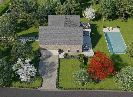 an aerial view of a house