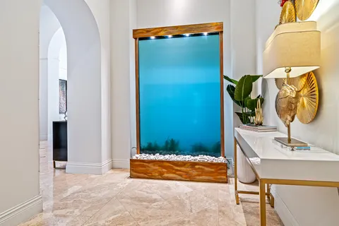 a view of bathroom with a potted plant
