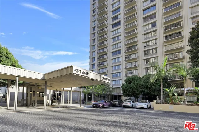a view of a building and a street