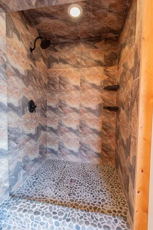a bathroom with a shower