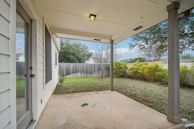 a view of a porch with a porch
