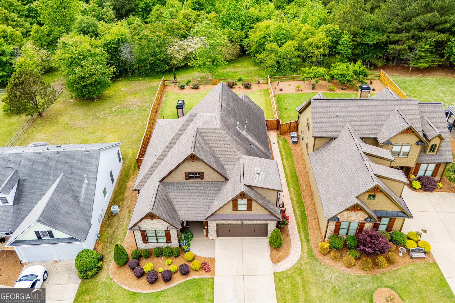 216 Yorkshire Lane Villa Rica, GA 30180 - Photo 80 of 94 an aerial view of residential house with swimming pool