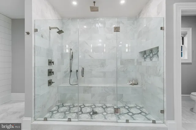 a bathroom with a shower