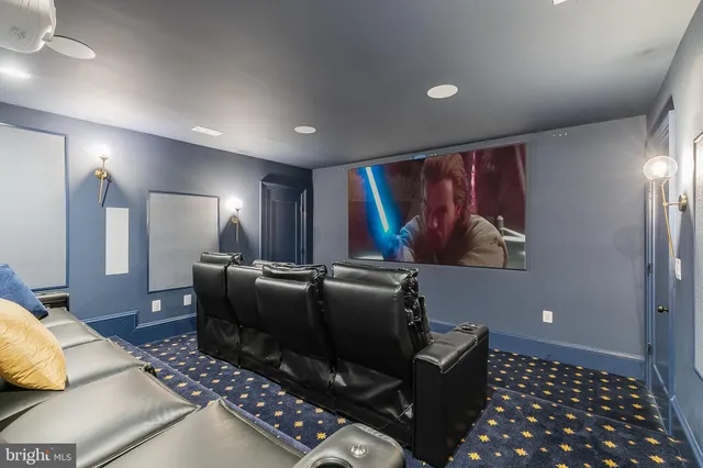 a car is parked in a room