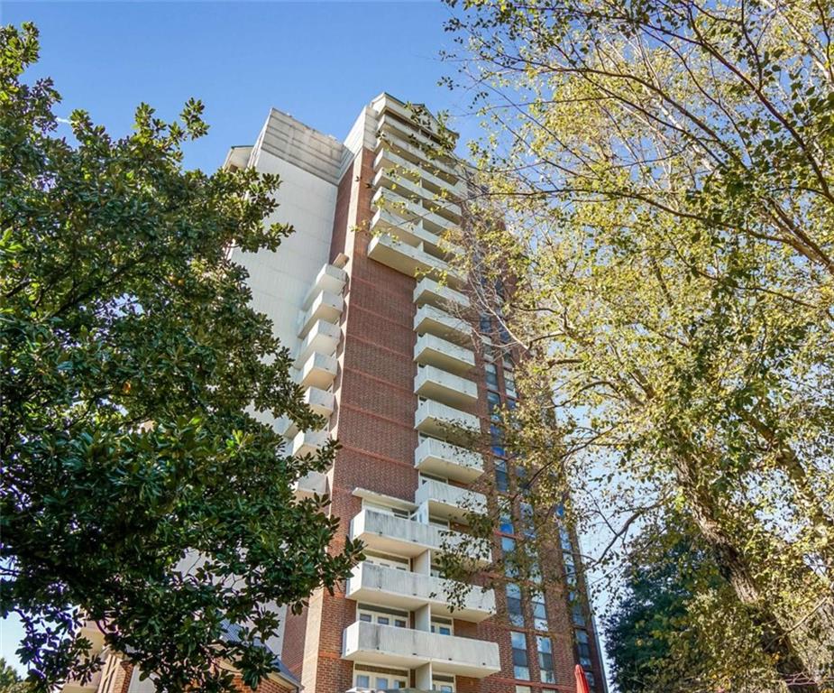 a view of a tall building