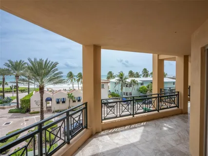 a view of a city from a balcony