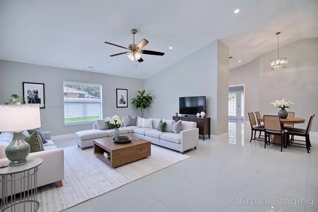 a living room with furniture