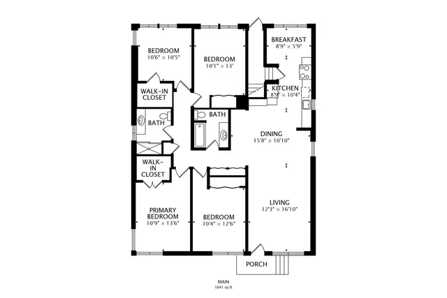 a picture of a bench in a white building