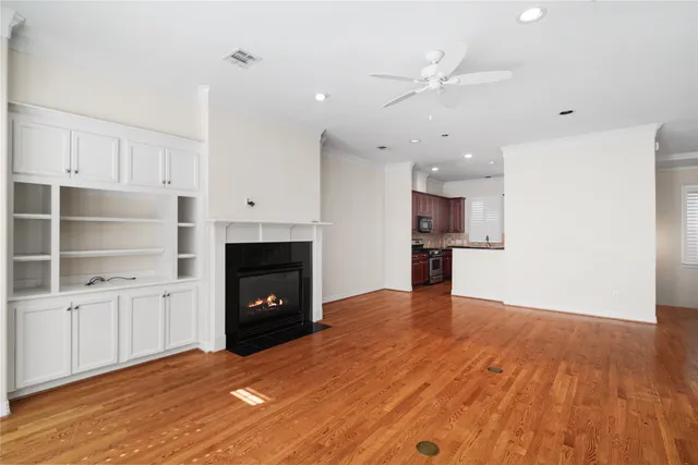 a view of a kitchen with an empty space and a kitchen