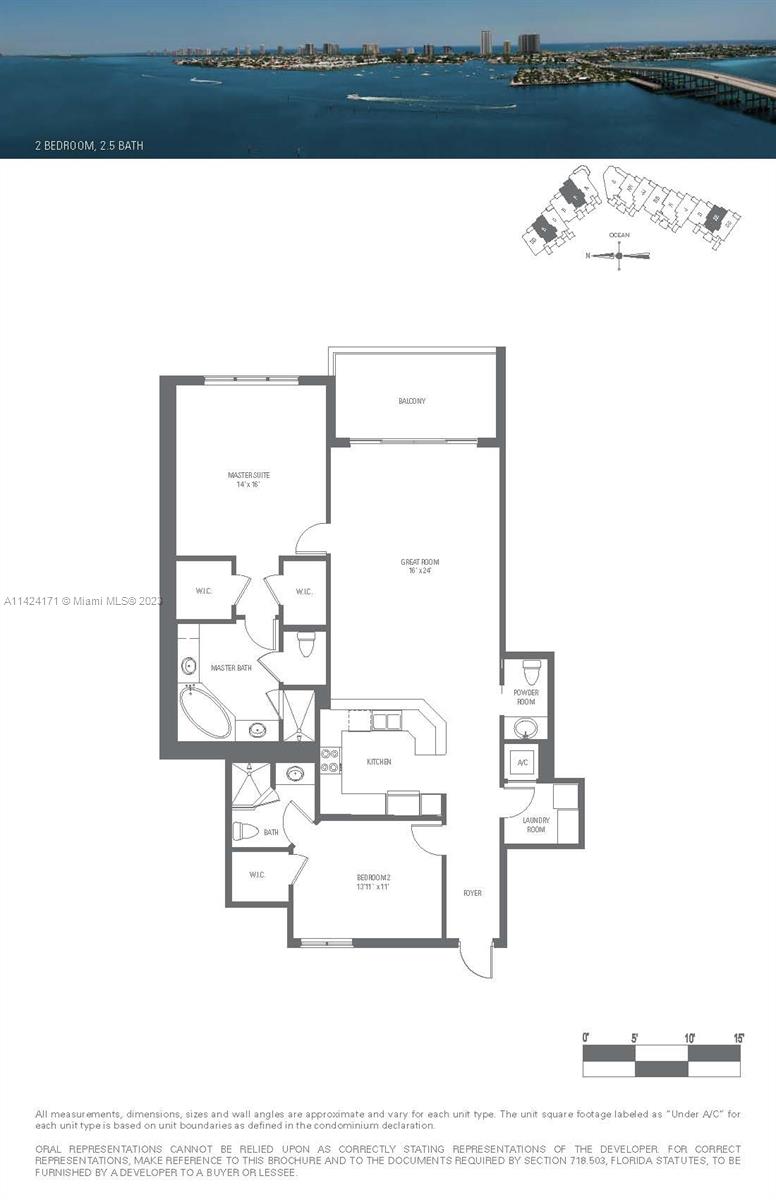 2650 Lake Shore Drive, Unit 2202 Riviera Beach, FL 33404 - Photo 18 of 29 a black and white photo of a floor plan