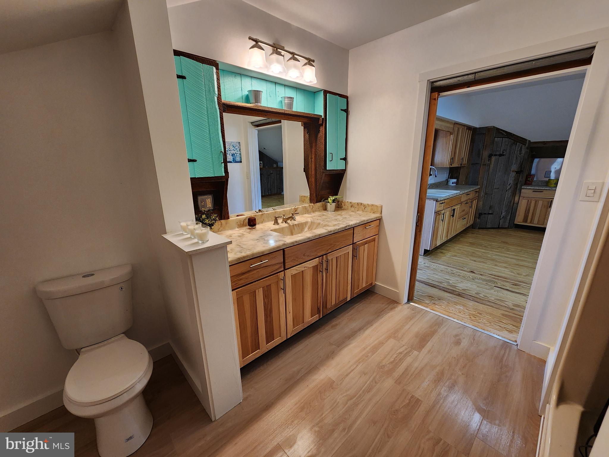 6366 Galestown-Reliance Road Federalsburg, MD 21632 - Photo 48 of 55 a bathroom with a toilet sink and mirror