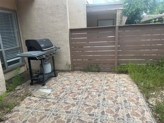 a view of a room with a door