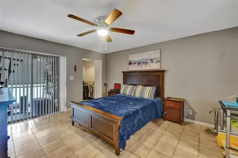 a bedroom with a bed and a television in it