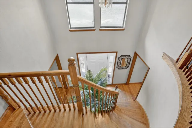 a view of entryway with wooden floor